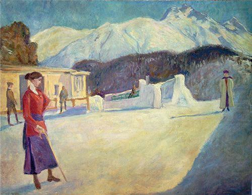 Johannes Martini Am Startplatz der Bobbahn von St. Moritz, china oil painting image